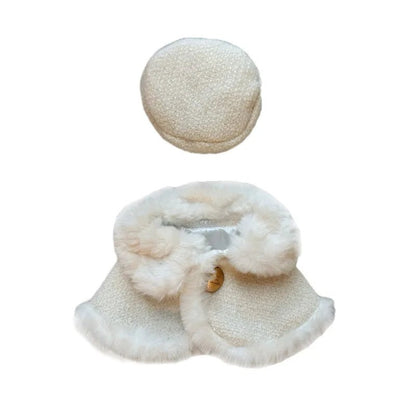 Dog Autumn Winter Rabbit Fur Cloak Coat Pet Cherry Bichons MalteseTeddy Small Dog Cloak Dog Hat Cute Set Designer Dog Clothes - Annie Paw WearWinter OutwearAnniePaw Wear