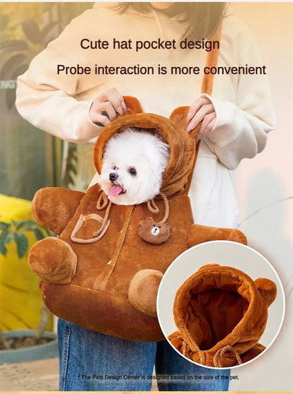 Dog Bag Walking Bag with Dog Portable Outdoor Warm and Windproof Cute One Shoulder Cat Crossbody Bag - Annie Paw WearDog Bags/Beds/MatsAnnie Paw Wear