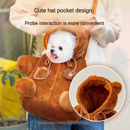 Dog Bag Walking Bag with Dog Portable Outdoor Warm and Windproof Cute One Shoulder Cat Crossbody Bag - Annie Paw WearDog Bags/Beds/MatsAnnie Paw Wear