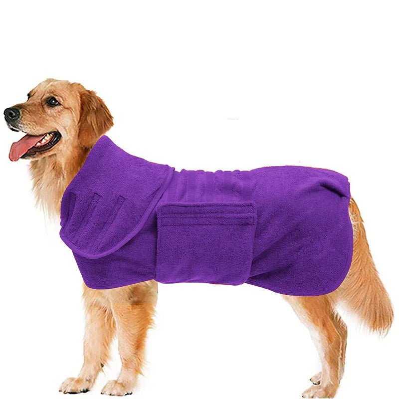 Dog Bathrobe Towel Bath Robe Pet Bathrobe Drying Coat Absorbent Towel For Large Medium Small Dog Super Fast Dry Soft Adjustable - Annie Paw WearHome Dog AccessoriesAnnie Paw Wear