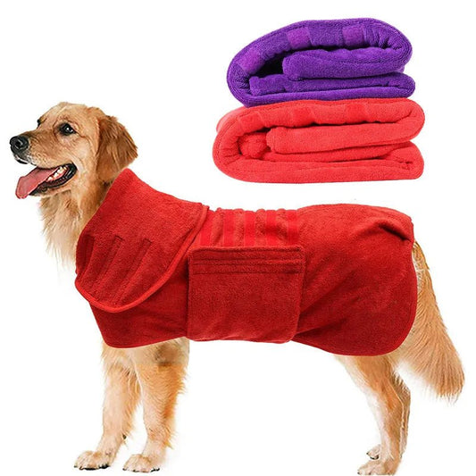 Dog Bathrobe Towel Bath Robe Pet Bathrobe Drying Coat Absorbent Towel For Large Medium Small Dog Super Fast Dry Soft Adjustable - Annie Paw WearHome Dog AccessoriesAnnie Paw Wear