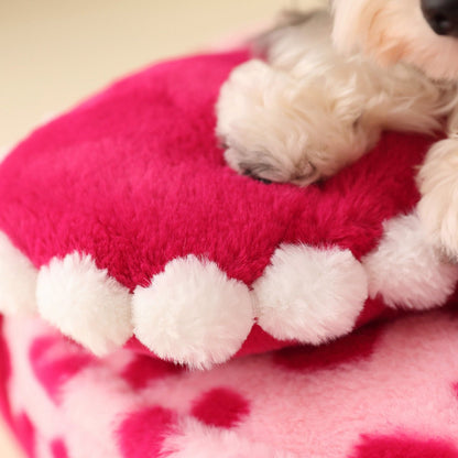 Dog & Cat Bed Detachable Washable Pink Barbie Heart Pattern with Pillow - Annie Paw WearHome Dog AccessoriesAnnie Paw Wear