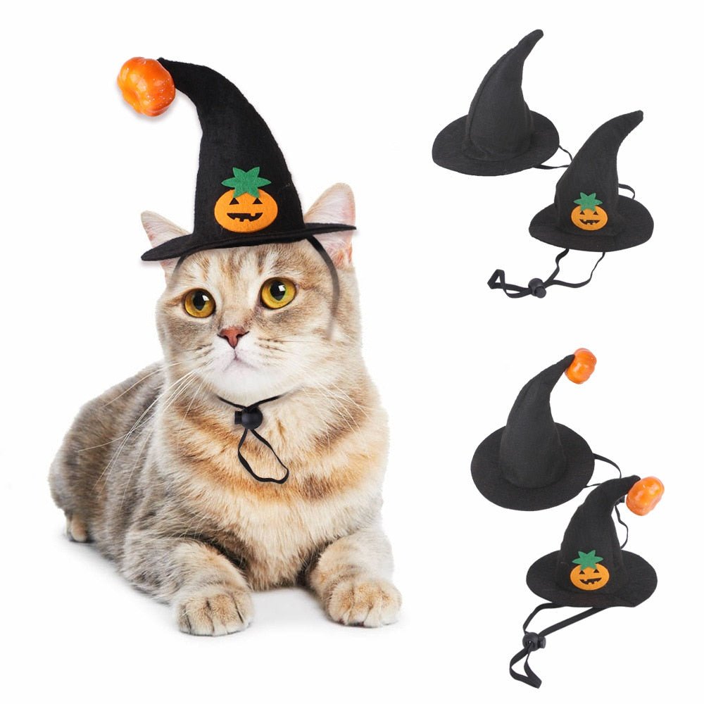 Dog Cat Halloween Witch Hat Pumpkin Smile Costume Photo Prop Party Headwear - Annie Paw WearcostumesAnniePaw Wear