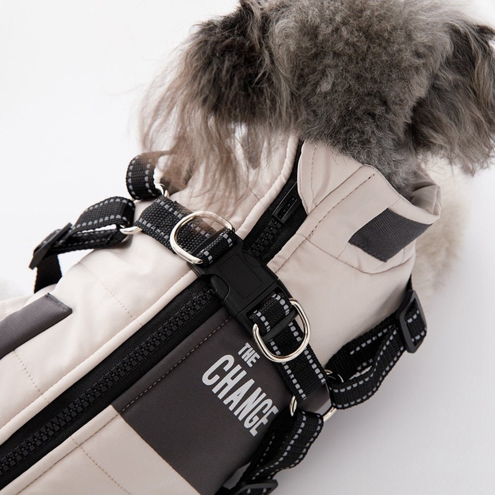 Dog Jacket with Harness Winter Warm Waterproof Coat for Small Large Dogs Chihuahua French Bulldog Outfits - Annie Paw WearWinter OutwearAnniePaw Wear