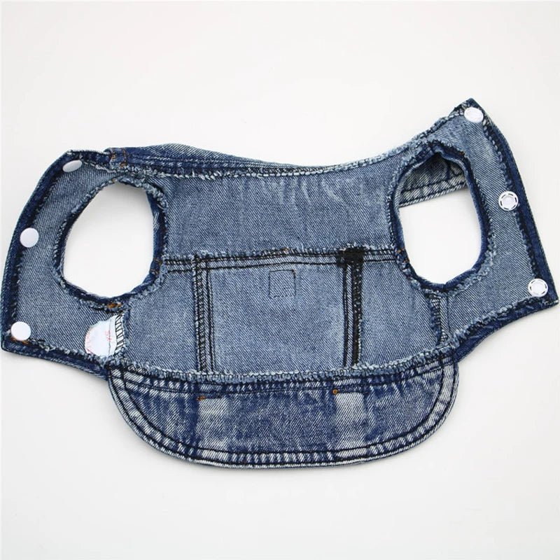 Dog Jeans Jacket Cool Puppy Denim Dog Shirts for Small Medium Dogs Cats Lapel Harness Vests Washed Scratch Design Dog Clothes - Annie Paw WearWinter OutwearAnnie Paw Wear