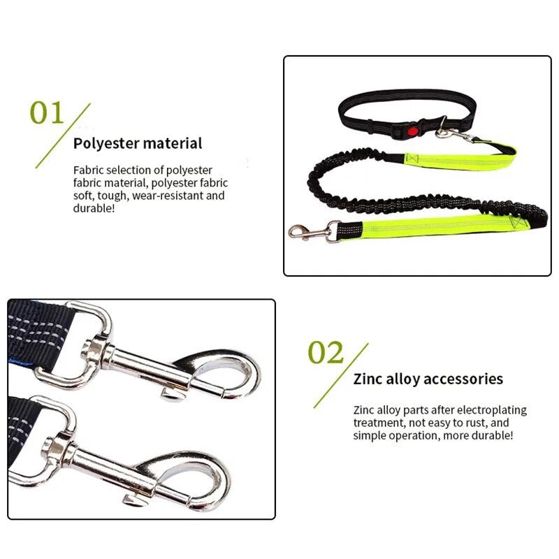 Dog Leash Nylon Hand Freely Dogs Harness Collar Jogging Running Lead Adjustable Waist Leashes Traction Belt Rope Pet Products - Annie Paw WearCollar & LeashAnniePaw Wear