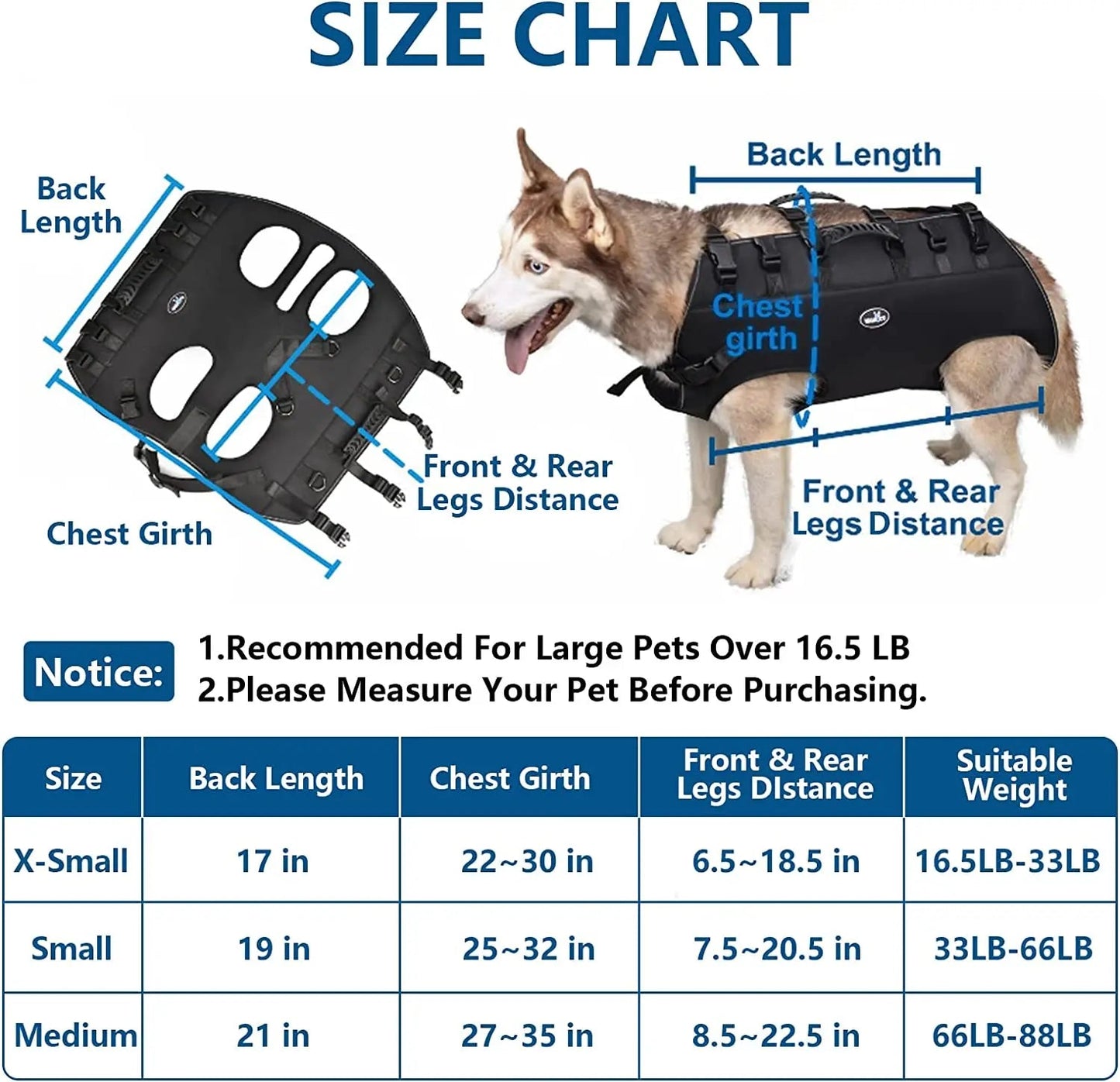 Dog Lift Harness Sling Carrier for Hind Leg Stair Support Old Disabled Joint Injuries Arthritis - Annie Paw WearNursing & ReliefAnnie Paw Wear