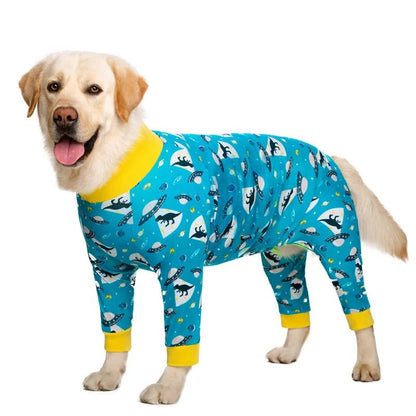 Dog Soft Cozy Jumpsuit Anti lick Recovery Suit Full Covered Belly Pajamas for Medium Large Dogs - Annie Paw WearHome Dog WearAnniePaw Wear