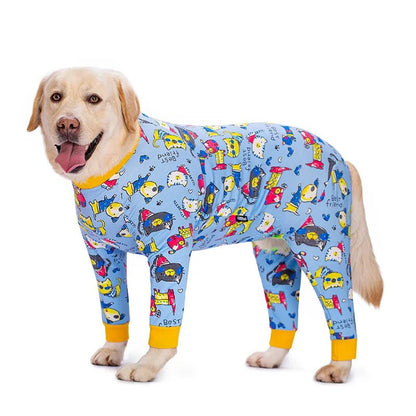 Dog Soft Cozy Jumpsuit Anti lick Recovery Suit Full Covered Belly Pajamas for Medium Large Dogs - Annie Paw WearHome Dog WearAnniePaw Wear