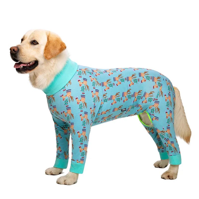 Dog Soft Cozy Jumpsuit Anti lick Recovery Suit Full Covered Belly Pajamas for Medium Large Dogs - Annie Paw WearHome Dog WearAnniePaw Wear