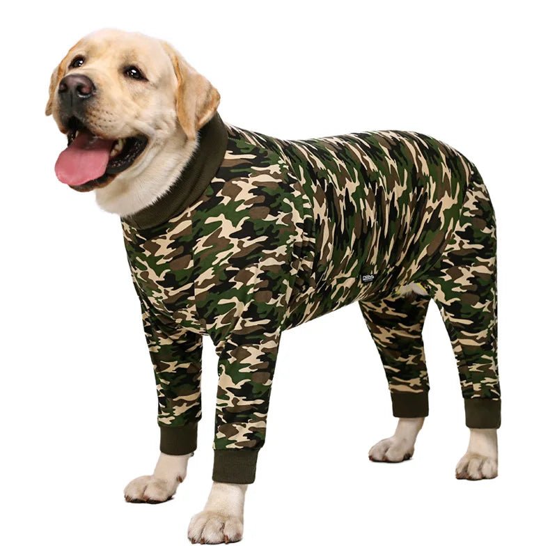 Dog Soft Cozy Jumpsuit Anti lick Recovery Suit Full Covered Belly Pajamas for Medium Large Dogs - Annie Paw WearHome Dog WearAnniePaw Wear