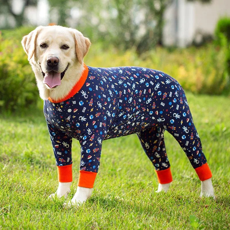 Dog Soft Cozy Jumpsuit Anti lick Recovery Suit Full Covered Belly Pajamas for Medium Large Dogs - Annie Paw WearHome Dog WearAnniePaw Wear