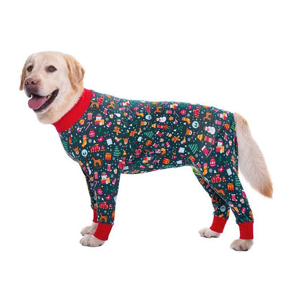 Dog Soft Cozy Jumpsuit Anti lick Recovery Suit Full Covered Belly Pajamas for Medium Large Dogs - Annie Paw WearHome Dog WearAnniePaw Wear