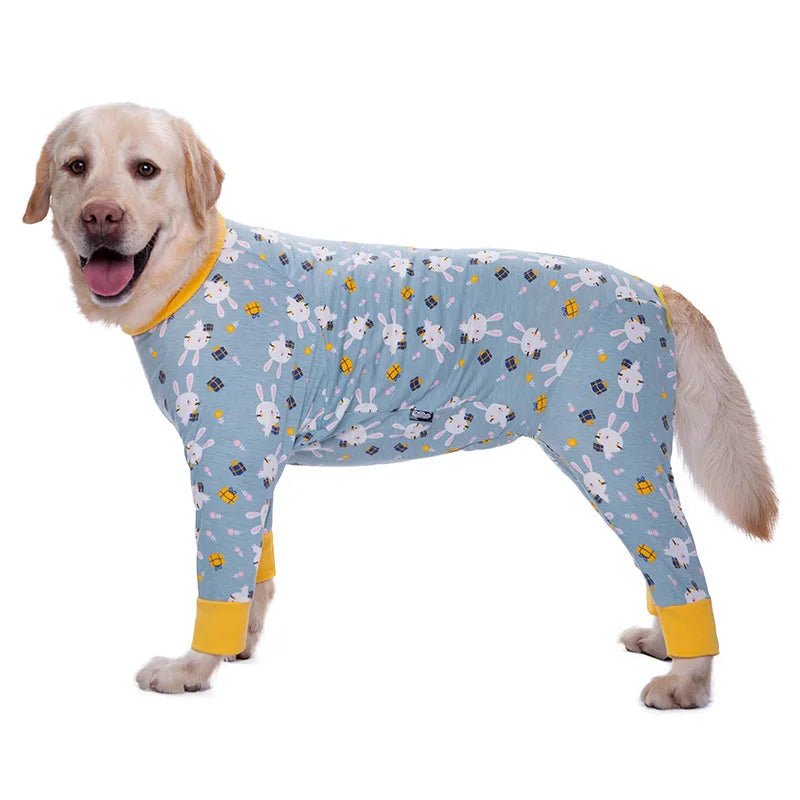 Dog Soft Cozy Jumpsuit Anti lick Recovery Suit Full Covered Belly Pajamas for Medium Large Dogs - Annie Paw WearHome Dog WearAnniePaw Wear