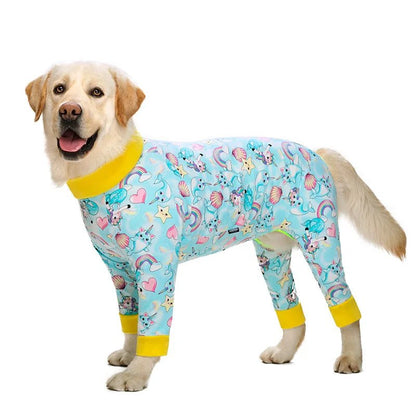 Dog Soft Cozy Jumpsuit Anti lick Recovery Suit Full Covered Belly Pajamas for Medium Large Dogs - Annie Paw WearHome Dog WearAnniePaw Wear