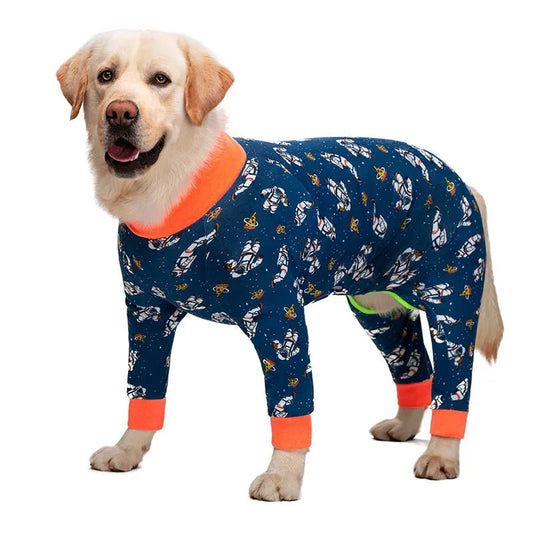 Dog Soft Cozy Jumpsuit Anti lick Recovery Suit Full Covered Belly Pajamas for Medium Large Dogs - Annie Paw WearHome Dog WearAnniePaw Wear