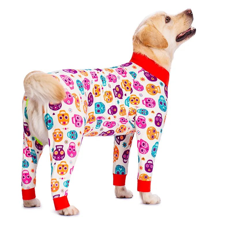 Dog Soft Cozy Jumpsuit Anti lick Recovery Suit Full Covered Belly Pajamas for Medium Large Dogs - Annie Paw WearHome Dog WearAnniePaw Wear