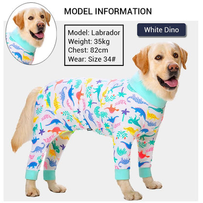 Dog Soft Cozy Jumpsuit Anti lick Recovery Suit Full Covered Belly Pajamas for Medium Large Dogs - Annie Paw WearHome Dog WearAnniePaw Wear