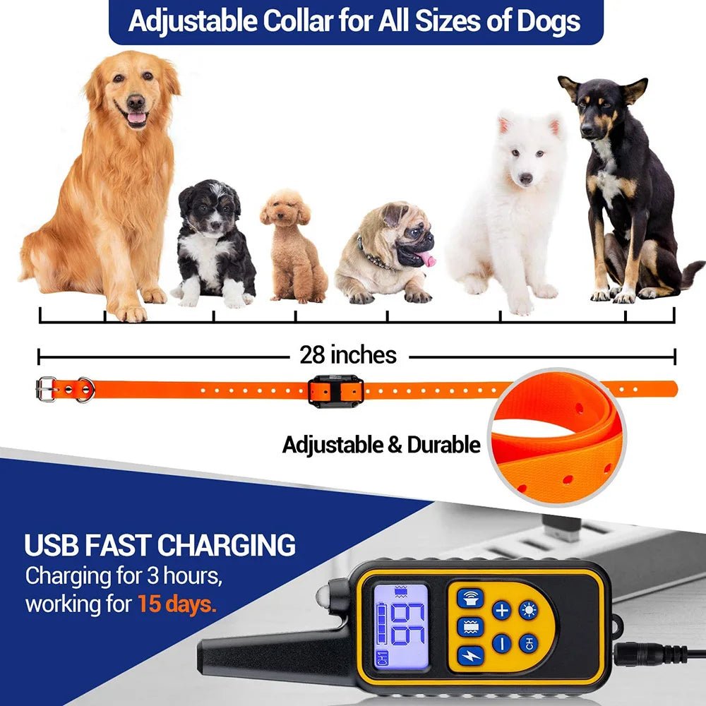 Electric Dog Training Collar Detachable Bark Rechargeable Anti Barking Shock Vibration Collar for All Dogs Pet with Clicker - Annie Paw WearHome Dog AccessoriesAnnie Paw Wear