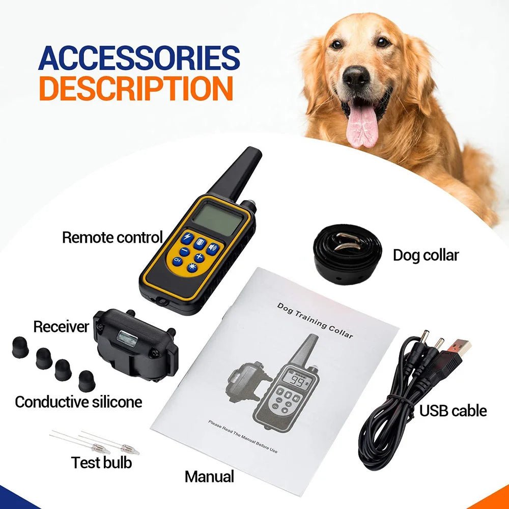 Electric Dog Training Collar Detachable Bark Rechargeable Anti Barking Shock Vibration Collar for All Dogs Pet with Clicker - Annie Paw WearHome Dog AccessoriesAnnie Paw Wear