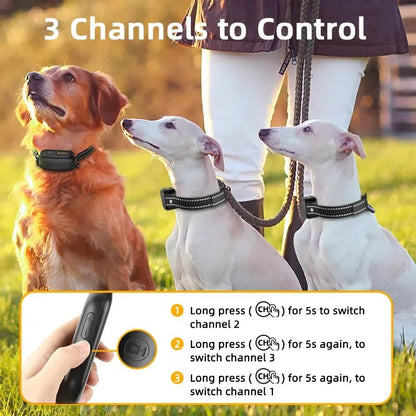 Electric Dog Training Collar Digital Rechargeable Remote Control IPX7 Waterproof Vibrator Pet Dog Bark Stop Shock Collar - Annie Paw WearHome Dog AccessoriesAnnie Paw Wear