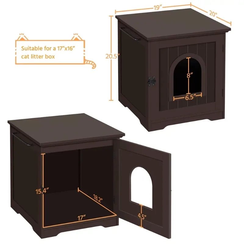 Espresso Elegance Cat Haven: Discreet Litter Box & Chic Side Table Combo - Annie Paw WearfurnitureAnnie Paw Wear