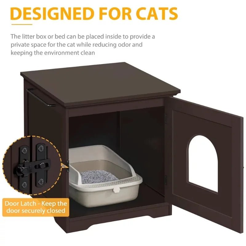 Espresso Elegance Cat Haven: Discreet Litter Box & Chic Side Table Combo - Annie Paw WearfurnitureAnnie Paw Wear