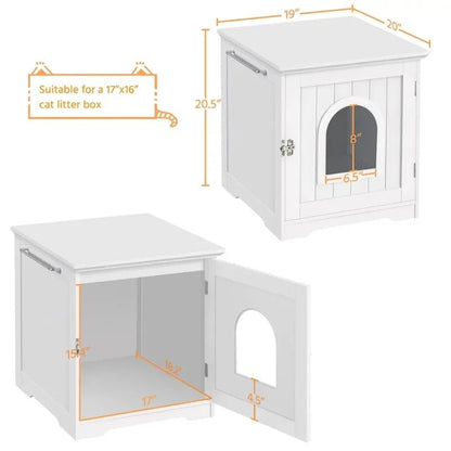 Espresso Elegance Cat Haven: Discreet Litter Box & Chic Side Table Combo - Annie Paw WearfurnitureAnnie Paw Wear