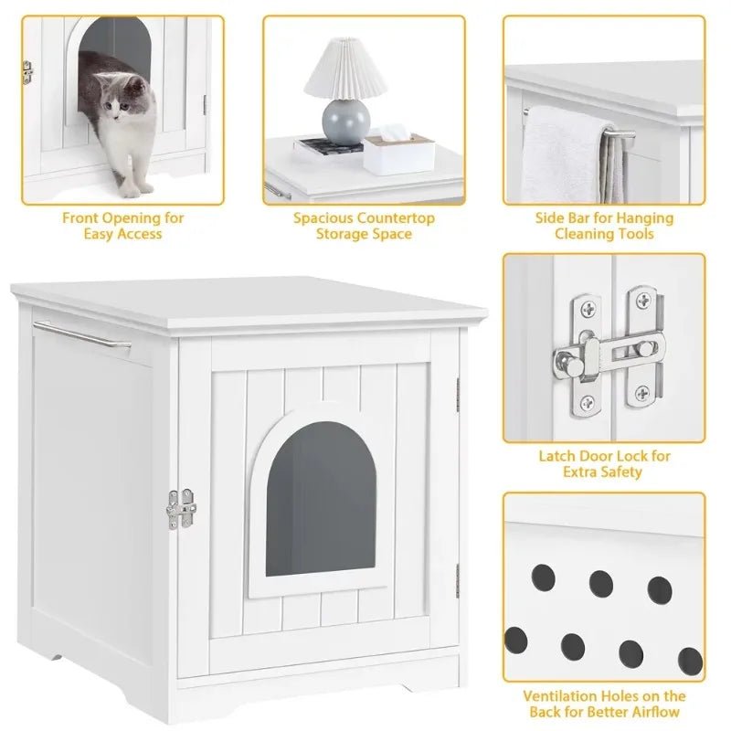 Espresso Elegance Cat Haven: Discreet Litter Box & Chic Side Table Combo - Annie Paw WearfurnitureAnnie Paw Wear