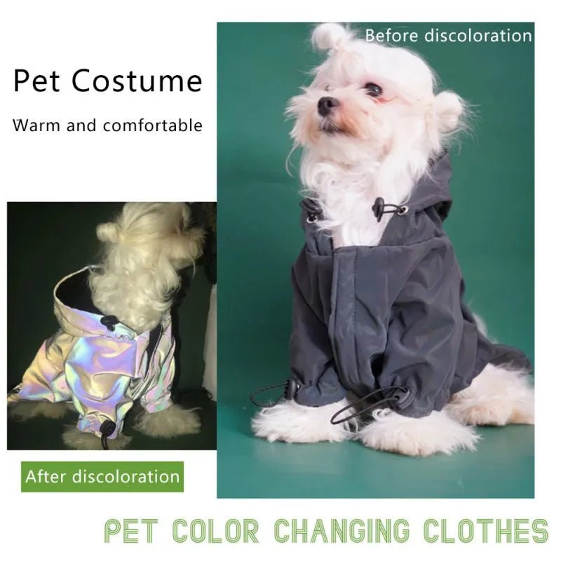 Fashion Flashing Dog Hoodie: Reflective Jacket Clothing for Small to Large Pets - Annie Paw WearRaincoatAnniePaw Wear