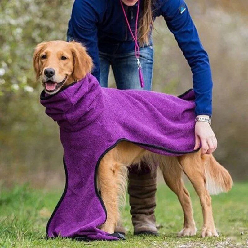 Fleece Velvet Soft Hoodies Jacket Pet Dog Clothing Golden Retriever Dog Thick Warm Vest Coat Universal Pets Clothes - Annie Paw WearHome Dog WearAnniePaw Wear