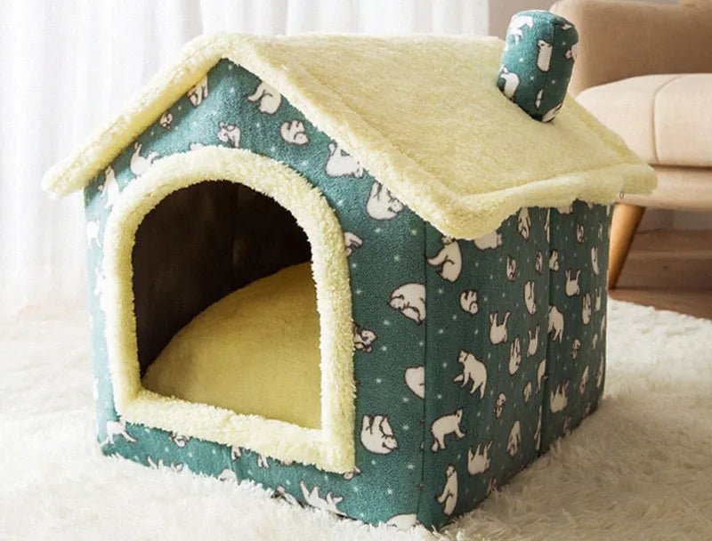 Foldable Dog House Pet Cat Bed Winter Dog Villa Sleep Kennel Removable Nest Warm Enclosed Cave Sofa Pets Supplies - Annie Paw WearHome Dog AccessoriesAnnie Paw Wear