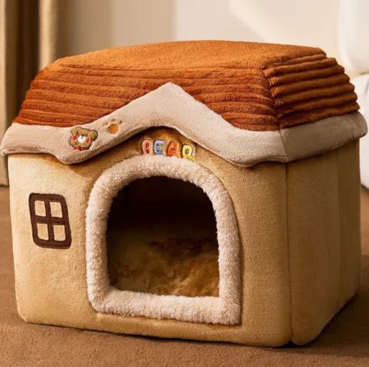 Foldable Dog House Pet Cat Bed Winter Dog Villa Sleep Kennel Removable Nest Warm Enclosed Cave Sofa Pets Supplies - Annie Paw WearHome Dog AccessoriesAnnie Paw Wear