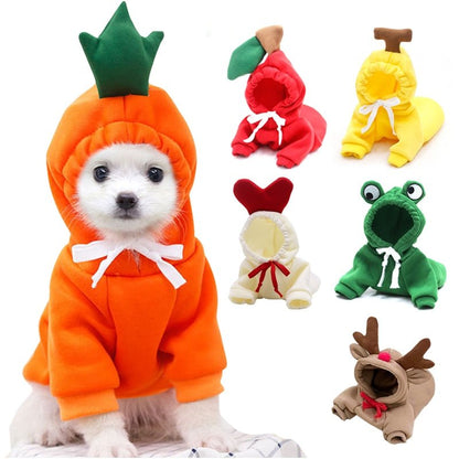 Fruit-Themed Warm Fleece Hoodie: Cute Dog Coat for Small Breeds - Annie Paw WearcostumesAnniePaw Wear