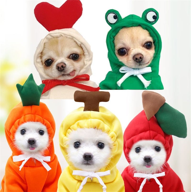 Fruit-Themed Warm Fleece Hoodie: Cute Dog Coat for Small Breeds - Annie Paw WearcostumesAnniePaw Wear