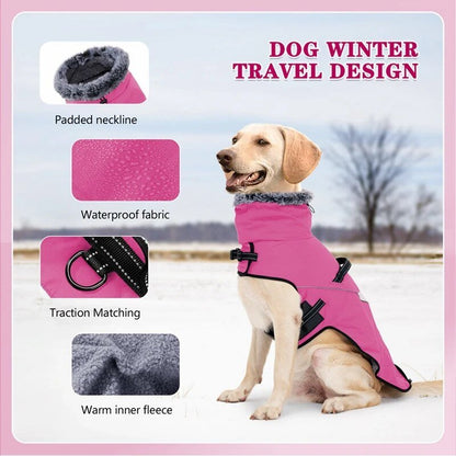 Furry Collar Winter Waterproof Snowproof Windbreaker Harness Coats - Annie Paw WearWinter OutwearAnniePaw Wear