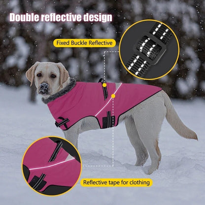 Furry Collar Winter Waterproof Snowproof Windbreaker Harness Coats - Annie Paw WearWinter OutwearAnniePaw Wear