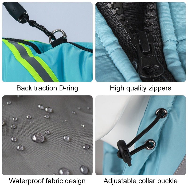 Glacier Canine Reflective Crown:Windproof Waterproof Vest Warm Harness Coat - Annie Paw WearWinter OutwearAnniePaw Wear