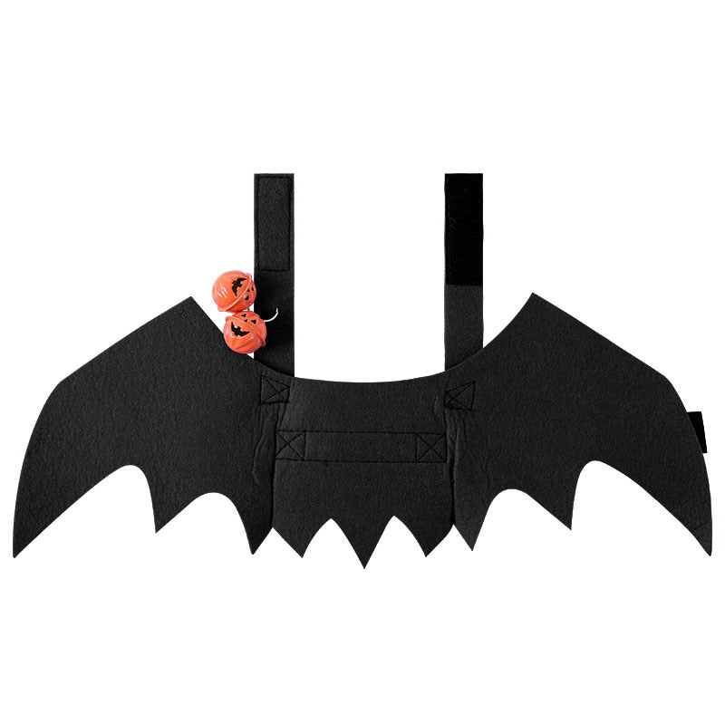 Halloween Cat Bat Wings Outfit: Funny Dog Cosplay Costume with Pumpkin Bells - Annie Paw WearcostumesAnniePaw Wear