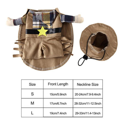 Halloween Dog Panda and Cowboy Costumes: Adjustable Cosplay Dress Up for Pets - Annie Paw WearoutwearAnniePaw Wear