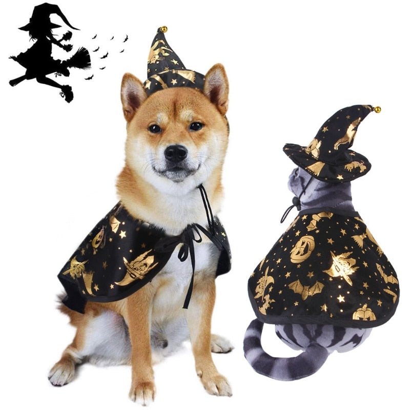 Halloween Pet Cape and Hat: Cosplay Cloak Costume for Christmas Suitable for Chihuahua and Small Dogs - Annie Paw WearcostumesAnniePaw Wear