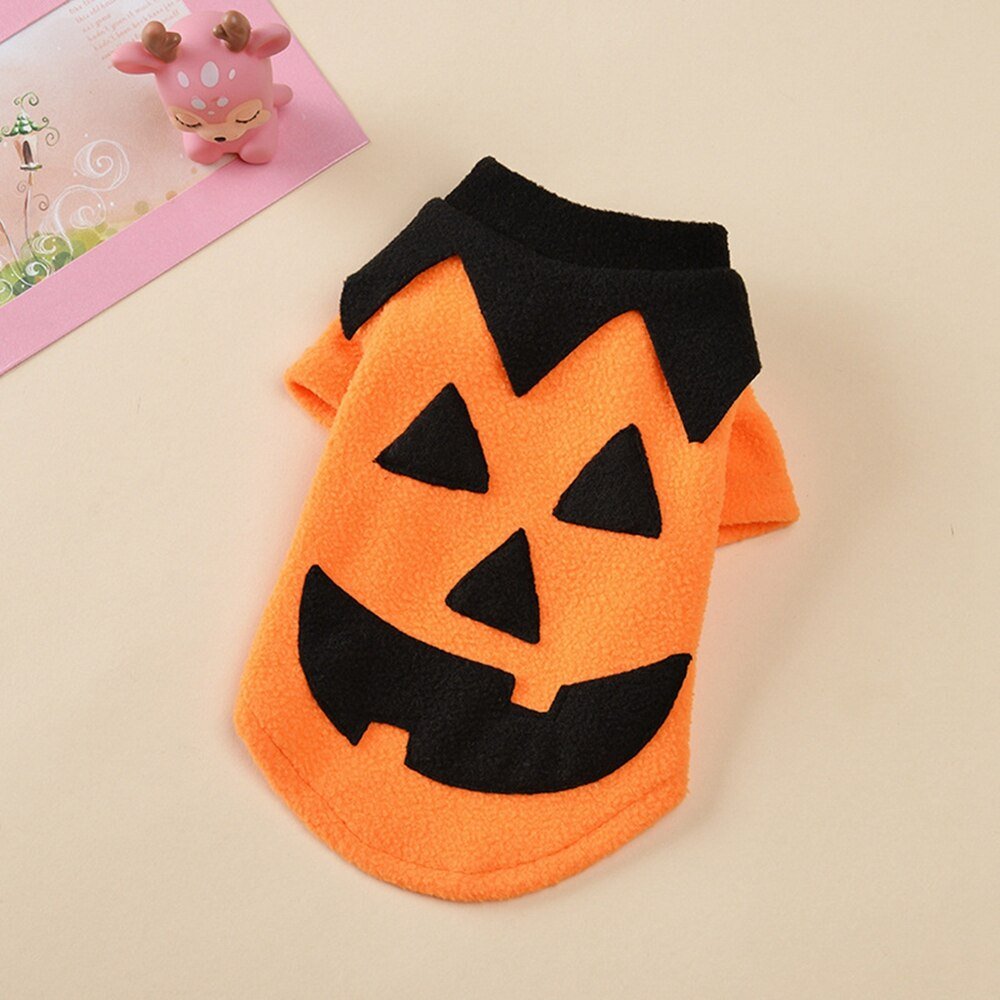 Halloween Pumpkin Outfit: Winter Coat for Small Dogs & Cat - Annie Paw WearcostumesAnniePaw Wear