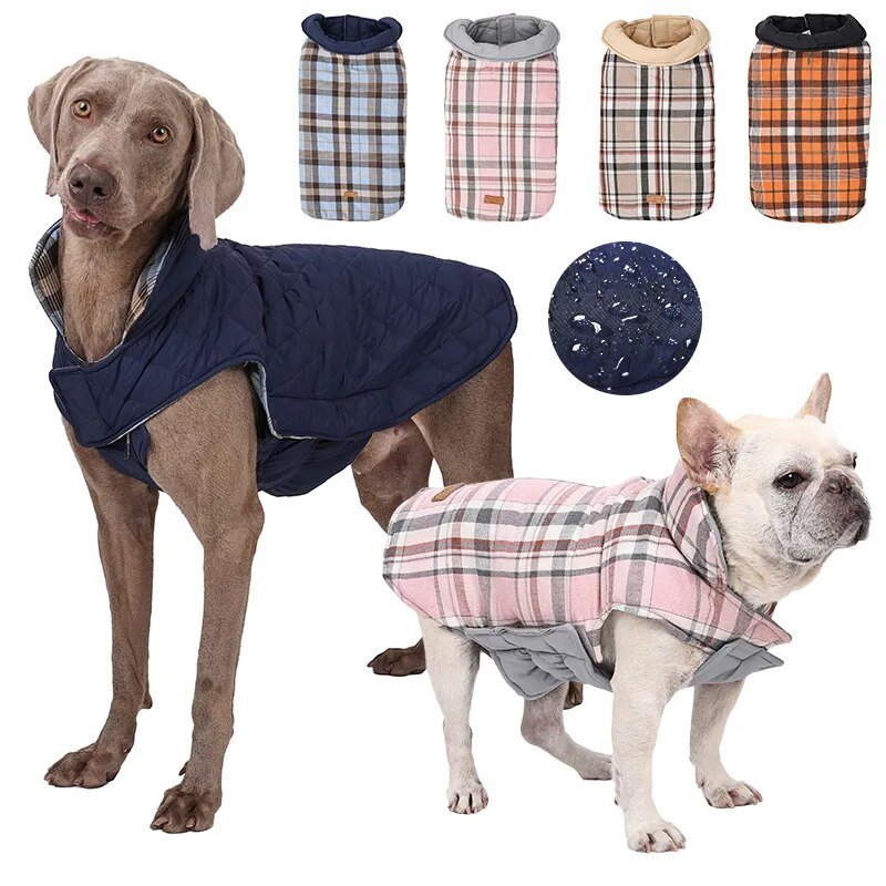 Highland Hound Dual Elegance: Plaid & Solid Turtleneck - Annie Paw WearWinter OutwearAnniePaw Wear