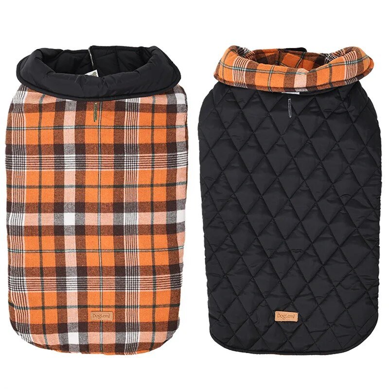 Highland Hound Dual Elegance: Plaid & Solid Turtleneck - Annie Paw WearWinter OutwearAnniePaw Wear