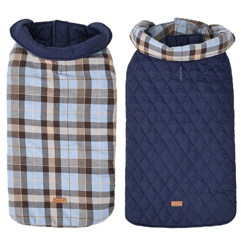 Highland Hound Dual Elegance: Plaid & Solid Turtleneck - Annie Paw WearWinter OutwearAnniePaw Wear