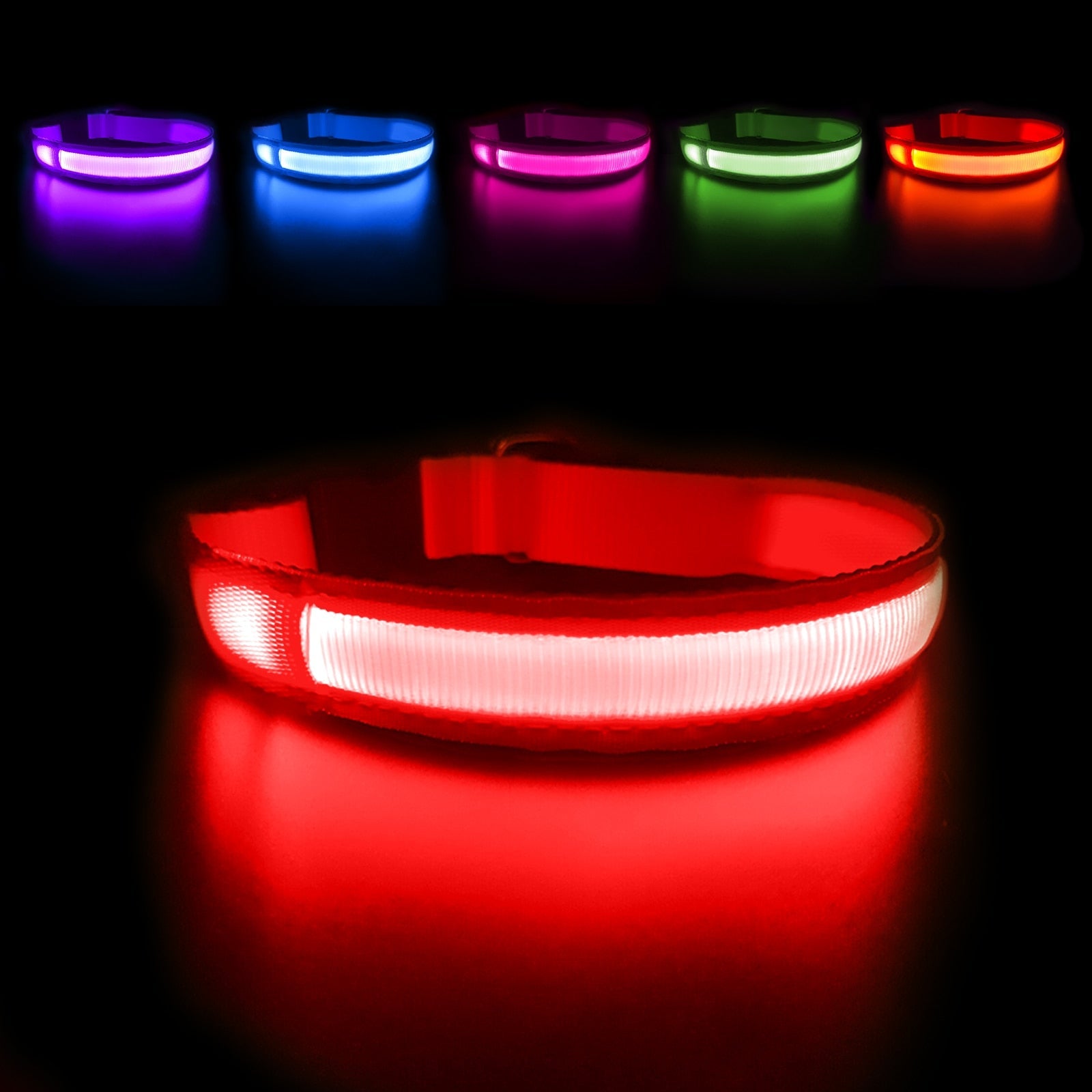 LED Luminous Waterproof Safety Night light Glow Necklace Dog Collar - Annie Paw WearCollar & LeashAnniePaw Wear