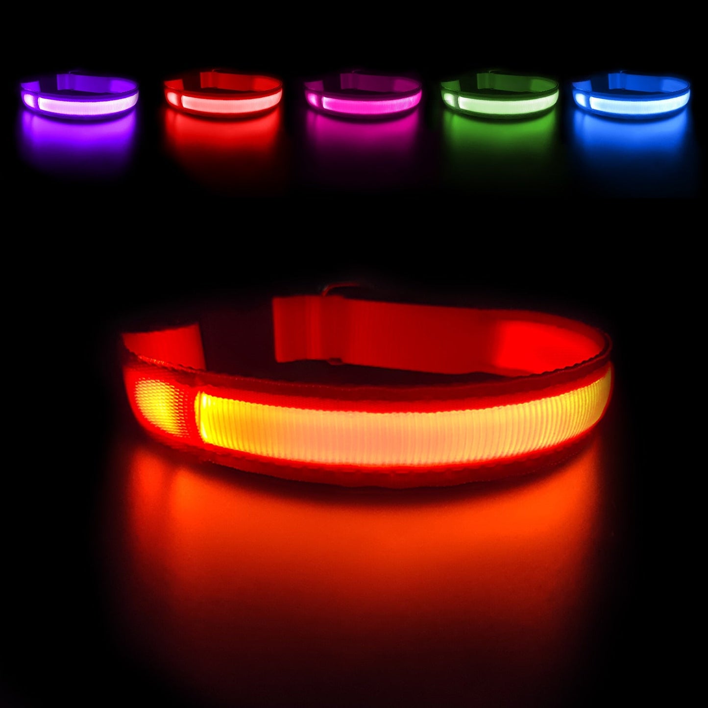 LED Luminous Waterproof Safety Night light Glow Necklace Dog Collar - Annie Paw WearCollar & LeashAnniePaw Wear