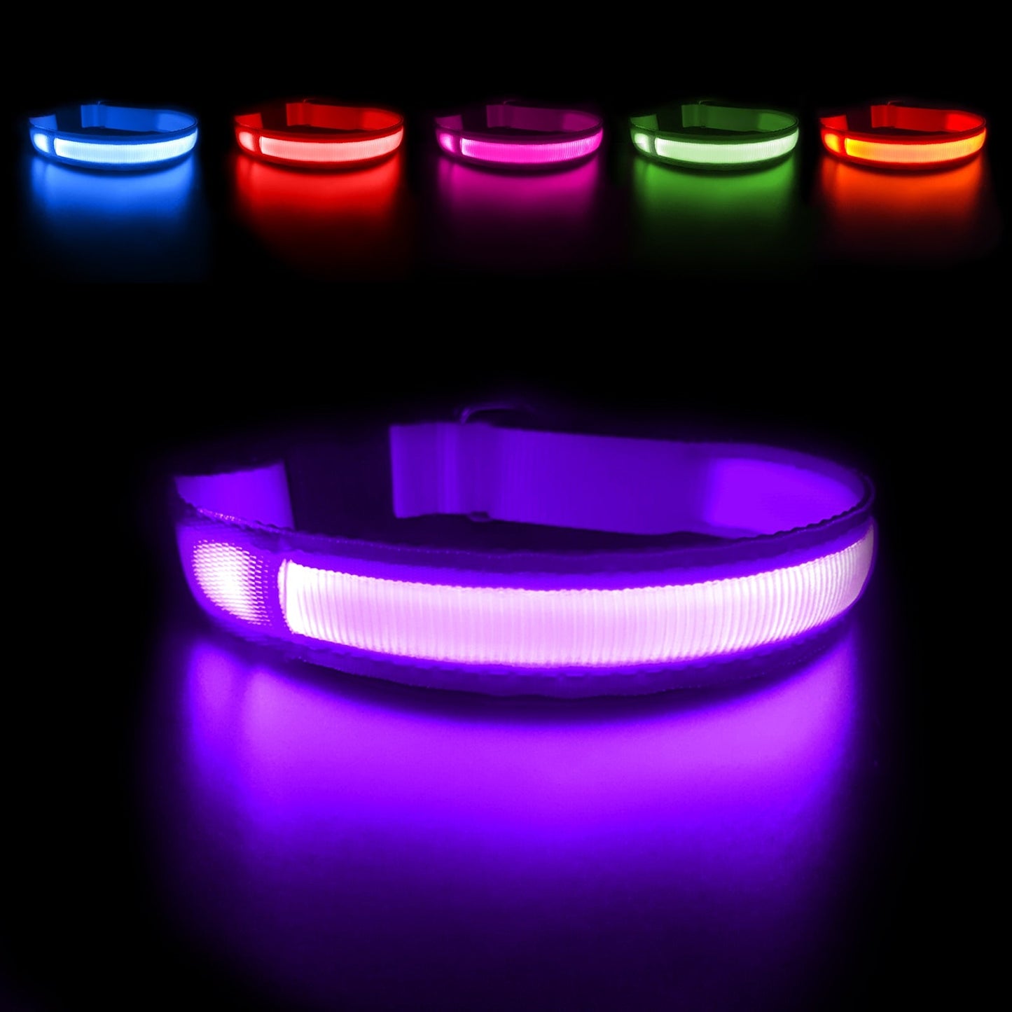 LED Luminous Waterproof Safety Night light Glow Necklace Dog Collar - Annie Paw WearCollar & LeashAnniePaw Wear