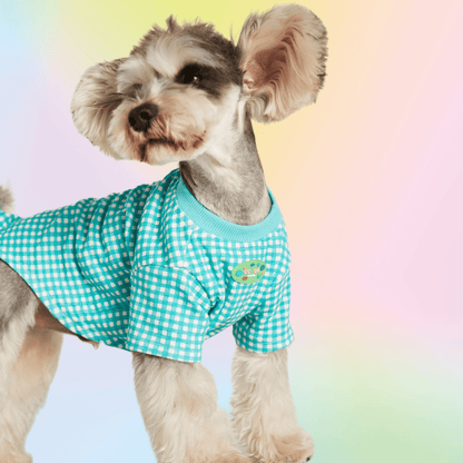 Macaron Plaid Pup Tee - Annie Paw WearSummer OutwearAnniePaw Wear