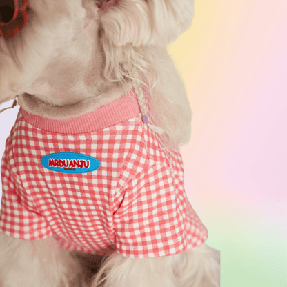 Macaron Plaid Pup Tee - Annie Paw WearSummer OutwearAnniePaw Wear